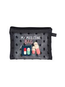 1 túi đựng thuốc mini hình trái tim màu đen, chất liệu lưới, có họa tiết chữ cái, dùng cho sơ cứu, túi cấp cứu y tế khi ra ngoài và tại nhà, thích hợp làm túi đựng đồ du lịch, túi đựng mỹ phẩm, túi trang điểm, đồ dùng ngày lễ, túi chăm sóc da, túi đựng son dưỡng môi, quà tặng mùa tốt nghiệp, quà tựu trường, quà Ngày Nhà giáo, quà Ngày của Mẹ, quà sinh nhật, đồ dùng phòng tắm, túi đựng đồ vệ sinh cá nhân cho sinh viên ký túc xá, quà tặng cho vợ, gia đình, bạn bè. - Nhiều màu - Xem 13