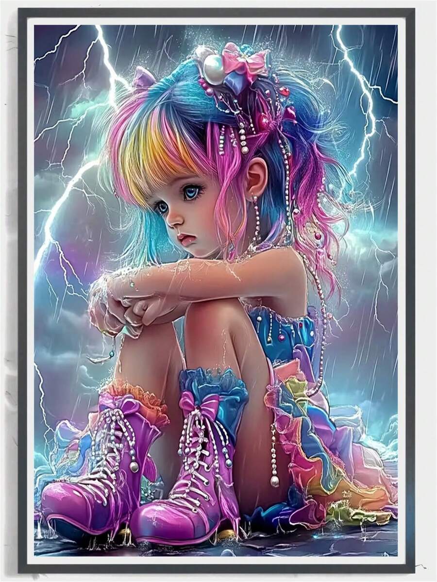 一套钻石画工具，可爱卡通主题钻石画套装，适合成人，5D DIY钻石画入门套装，全圆钻，钻石画家居墙面装饰工艺礼品