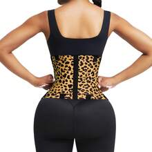 Leopard Print High Compression Back Support Waist Trainer Belt Gym Waist Cincher Trimmer Belt Tummy Control Body Shaper With Triple Wrap - 黃色 - 查看 9