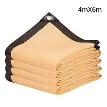 Rectangular Multi-Size Sunshade Net, HDPE UV-Resistant Durable Beige Edged Perforated Privacy Shade Net, Suitable For Garden, Balcony, Carport, Camping Equipment - Multicolor - View 9