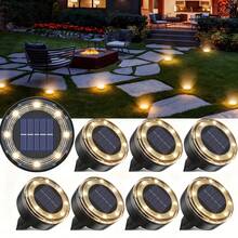 Mini Solar Ground Lights, 12/8/7/5/4/2pcs Per Pack. Upgraded LED Flat Landscape Lights With Auto On/Off Function. Suitable For Outdoor Walkways, Gardens, Patios, Yards And Driveways. - 無鋼圈 - 查看 10
