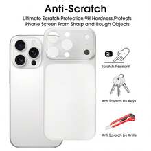 Solid Color Lens Protector Ultra-Thin Matte PC Back Film For IPhone 16 Pro/15 Pro Max/14 Pro Silver Mother's Day Gift Celebration - Silver - View 4