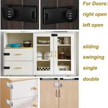 3-Digit Mechanical Cabinet Door Password Lock, 3-Inch Security Hasp Lock, Keyless Combination Lock Suitable For Cabinets, Wardrobes, Pet Doors, Mailboxes, Drawers - CC - View 8