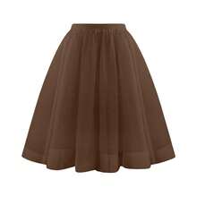 Falda tutú para mujer, falda Retro de los años 50, fiesta de tul, enagua Rockabilly de Ballet, vestido de baile, falda de malla para Cosplay - CAFETERÍA - Ver 4