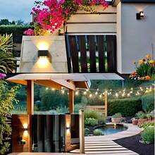 2/4/6/8pcs High-Efficiency Solar Powered Wall Lights, Auto Sensor Lighting, Outdoor IP44 LED Lights, Rectangular, Landscape Lighting For Yard & Exterior - 6LED - View 3