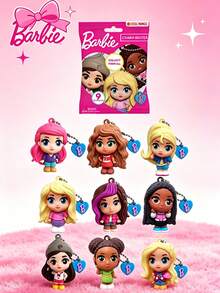 Mattel 1PC Barbie Officially Licensed 3D Anime Character Series Mystery Bag Clip Keychain Random Style With Barbie Skipper And Other Classic Characters Cute Blind Bag Keyring Bag Charm Fashion Accessories Ideal Birthday Christmas Anniversary New Year Festival Gifts For Family And Friends - Multicolor - View 1