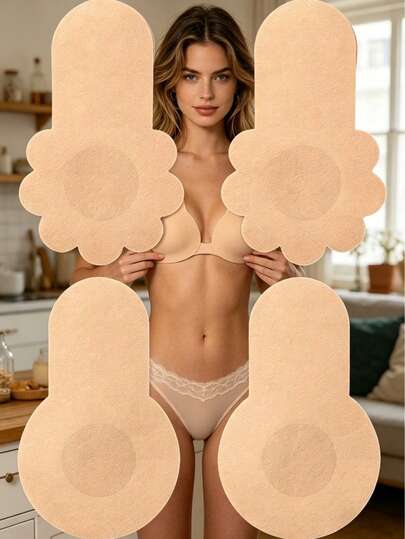 40/20/10pcs Invisible Breast Lift Tape, Made Of Non-Woven Fabric To Prevent Sagging And Lift The Bust, Suitable For Large And Plus Size Women, Sexy Anti-Glare And Anti-Embarrassment, Soft And Comfortable To Cover Protrusions, Lifting Effect