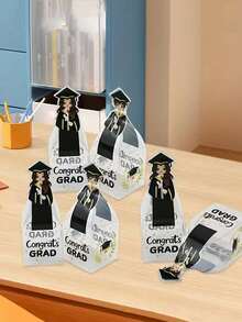 10 piezas Cajas de regalo de graduación transparentes, adecuadas para fiesta de graduación, caja de dulces de graduación, decoración de fiesta de graduación, celebración de graduación, recuerdos de graduación y ceremonia de graduación - Talla única - Ver 6