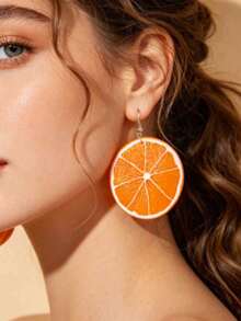 1 Pair Cute Lemon Earrings, Stainless Steel Ear Hooks, Suitable For Daily Wear - Fruit - View 2
