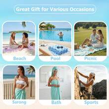 2Pack /4 Pack Cotton Turkish Beach Towel Lightweight Thin Travel Vacation Essentials Oversized XL Towels Set For Pool Swim Bath Camping Cruise Accessories Absorbent Quick Dry Sand Free Bulk  Blanket - 4條裝條紋水藍色,橘色,粉紅色,藍色 - 查看 7
