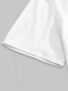 Camiseta Manga Corta con Estampado de Carreras, Estilo Retro Americano - Blanco - Ver 6