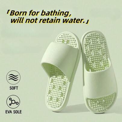 Unisex Summer Slippers, Comfortable Soft Sole Slip-On Sandals For Indoor, Bathroom, Shower, Lightweight And Fashionable