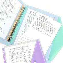 10pcs A4 Size High Capacity Binder Folders, With 11-Hole Loose Leaf Rings, Made Of Modern PP Material, Expandable Button And Label Pocket, Suitable For School, Home, Office, Attendance, Travel - Portable Design, Back To School, Study Supplies - Sets - View 10
