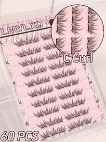 60-Cluster False Eyelashes, C-Curl, Mixed Length 10-12mm, DIY Natural Style For Beginners, Daily Wear, Christmas, Halloween, And Other Occasions. - C - View 4
