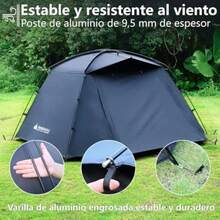 MP2 Carpa para 2 A 3 PersonasImpermeable Negro - como en la imagen - Ver 4
