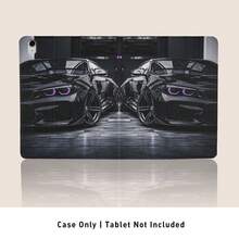 1个带笔槽的翻盖式平板电脑保护套，兼容三星A9/A9+/S9/S9FE/A11/A11+/S11/S10 FE/S10 FE+/S10 Lite，黑色跑车图案，也兼容iPad A16 2025、Air 11/13、M3 2025、Mini 7 A17、Pro 2024、Air 11/13、M2 2024、Pro 11/13、M4 2024、Pro 12.9、7/8/9代、10.2、10代、10.9、Air 4/5/6/7/8、10.9、Pro 11、4/5/6代、Mini 6、SE 11、荣耀、Matepad SE 11。 - 彩色 - 查看 2