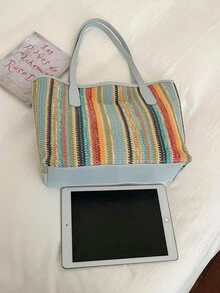 Large Capacity Handbag For Women, New Arrival Fashion Versatile Commuter Shoulder Tote Bag - Multicolor - View 3