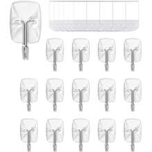 10 móc treo tường trong suốt, móc dán chịu lực cao, có thể tái sử dụng, kèm keo dán, không cần dụng cụ. - 10 CÁI - Xem 7