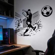 FIFA 1pc World Cup Football Wall Sticker, Powerful Shooting Sticker, Football Fan Atmosphere Sticker, Glass Decor Sticker. Essential For Football Fan Party Decoration, Applicable To Windows, Doors, Display Cabinets, Etc. Fashionable And Practical, World Cup Themed. - A - View 1