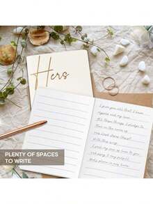 2Pcs Vow Books His And Hers Wedding Vow Books With Gold Foil Lettering Perfect Wedding Ceremony Essential For Wedding Stuff - Timeless Elegance Back To School - Black & White With Gold Foil - View 6