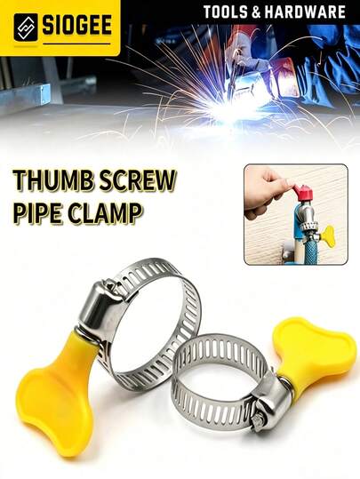 1/5/10 坚固耐用的可调节指旋螺丝夹，配有专用紧固工具，防锈，非常适合管道、暖通空调、汽车等行业——适用于专业人士和管道设备，可靠的固定工具，经久耐用。