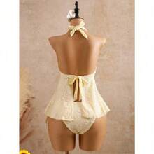 Joyful Toy 1212  Women's Relaxed Vacation Polka Dot Textured Fabric Camisole Yellow Bikini Tankini Elegant Dress Women Beach Outfit Women's Beach Bikinis Summer 2026 Women's Summer Vacation, Graduation Season, Wedding Season, Back-To-School Season, Easter Season Party & Lunch Cute Casual Summer Camisole - Sweet, Romantic, Countryside Style Knit Texture, Ruffle Detail, Elastic Waist, Relaxed Hemline, High Low Design, Yellow Spaghetti Strap Tankini New Year's Wear Party A Numbered Women's Off-The-Neck And Backless Casual Vacation Topboho Easter Beach Outfits Hawaii Music Festival Tropical Vacation Yellow Bathing Suit Set Vintage Swimsuit Lemon Bathing Suit Lace Swimsuit Seashell Bathing Suit - 黃色 - 查看 4