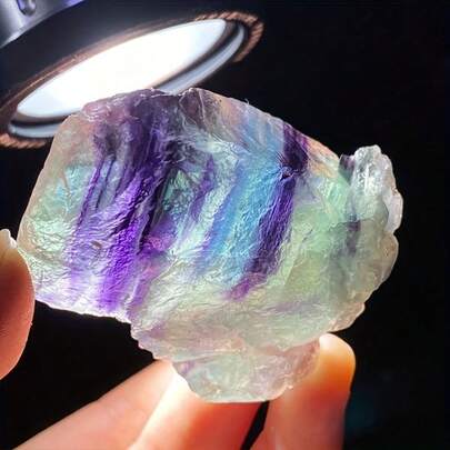 1/2/3 viên đá thô Fluorite bảy màu tự nhiên - Tinh thể óng ánh cầu vồng, thích hợp cho liệu pháp hương thơm, trang trí nhà cửa, làm đồ trang sức DIY, quà tặng ngày lễ, hỗ trợ thư giãn, bề mặt được đánh bóng mịn.