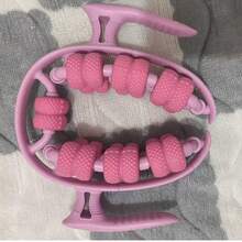 26-Wheel Yoga Fitness Roller With Leg Clamp - Deep Tissue Massager For Muscles And Enhanced Performance, Pink And Gray, Perfect For Home Workouts, Fitness Equipment |Ergonomic Design|Secure Leg Clamp - Multicolor - View 8