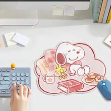 Alfombrilla de ratón minimalista con diseño de Snoopy, de tamaño pequeño, adecuada para mujeres, dormitorio, oficina, resistente a la suciedad - Multicolor - Ver 6