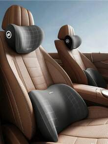 Reposacabezas de coche, soporte lumbar, almohada de hombro, almohada de coche, cojín de respaldo de cintura de algodón con memoria, productos automotrices para el hogar - Almohada lumbar negra - Ver 1