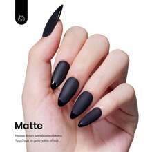 1PCS 15ml Beetles Black Gel Polish, Audrey Black Soak Off UV Gel Nail Polish, Classic Color Nail Art Decoration, Salon & Home DIY Manicure Design For Women - Creme Black - 查看 4