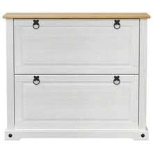 Armario Zapatero Corona 99 x 32 x 85 cm Madera de pino macizo - Blanco - Ver 4