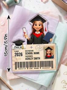1pc Personalized Graduation 2026 Acrylic Block, Custom Photo & Text Graduation Boarding Pass Keepsake,Graduation Photo Ornament, Unique Class Of 2026 Graduation Gift For Her Him, For High School College Graduates, Graduation Party Table Centerpiece, Custom Grad Travel Memory Photo Display - Black - View 7