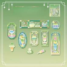 Ancient Tea Hot Pot Silver Window PET Stickers Soda Pudding, Journal Decoration, Collage - Color - View 12