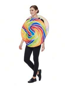 Colorful Lollipop Costume Top, Cute Candy Cosplay Outfit Unisex Adult One Size, Suitable For Halloween, Carnival Party - Multicolor - View 4