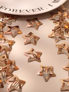5/10/20pcs Ins Style Metal Star BB Clips, For Bangs, Hairline, Streaks, Street Dance, Party, Y2K Chic, Gold Hair Clips, Hair Accessories,Travel,Birthday, Claw Clips - Gold - View 2
