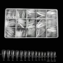 240pcs Medium Pointed Soft Gel Nail Tips, Suitable For Gel Nail Extension System, Full Cover Wearable False Nails, Manicure Tools - Clear - View 4