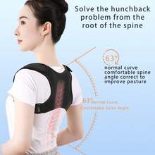 Comfortable Breathable Posture Corrector - Adjustable Corrector - Seamless Back, Spine, Neck And Shoulder Support - Suitable For Daily Wear - Clavicle Stabilization - Promotes Healthy Posture, Prevents Hunchback - Unisex Training Vest - Black - View 6