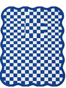 1pc Luxury Fluffy Checkered Carpet, Asymmetrical Wavy Edge Bedroom Decor Rug, Korean Sweet Pink Dressing Room Carpet, Pastoral Artistic Entryway Rug, Multiple Sizes Available, Living Room Carpet, Rug, Area Rug, Small Area Rug, Mat, Home Decor, Washable Carpet - Multicolor - View 17