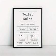 Single Toilet Rules Artwork - Digital Prints For The Bathroom - Wall Decor For Restrooms - Home Printable Art - Unframed Bathroom Prints - Cartoon - View 4