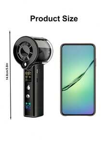 Portable Handheld Mist Cooling Fan, 30,000 RPM High-Speed Turbine Personal Fan With Adjustable Wind Speed, 3000mAh Rechargeable Mini Mist Fan With LED Display, Suitable For Travel, Outdoor, Makeup - Handheld - View 13