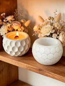 Khuôn silicon tự làm chân nến chấm bi tròn, khuôn thạch cao làm chậu cây mọng nước, dụng cụ làm đồ thủ công bằng nhựa epoxy. - khuôn silicon trắng - Xem 5