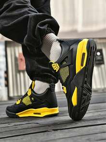 Men's Casual Thick-Soled Air-Cushioned Basketball Shoes, Breathable Versatile Sneakers, Sports Casual Air-Cushioned Basketball Shoes - 雷神 - 查看 7