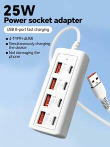 Durcord 8端口USB+Type-C扩展坞，8合1 USB集线器带开关，便携式分线器适配器，适用于电脑、笔记本电脑、手机、U盘、鼠标、读卡器、键盘、游戏设备、MP3播放器、硬盘等。 - 多色-8合1 - 查看 8