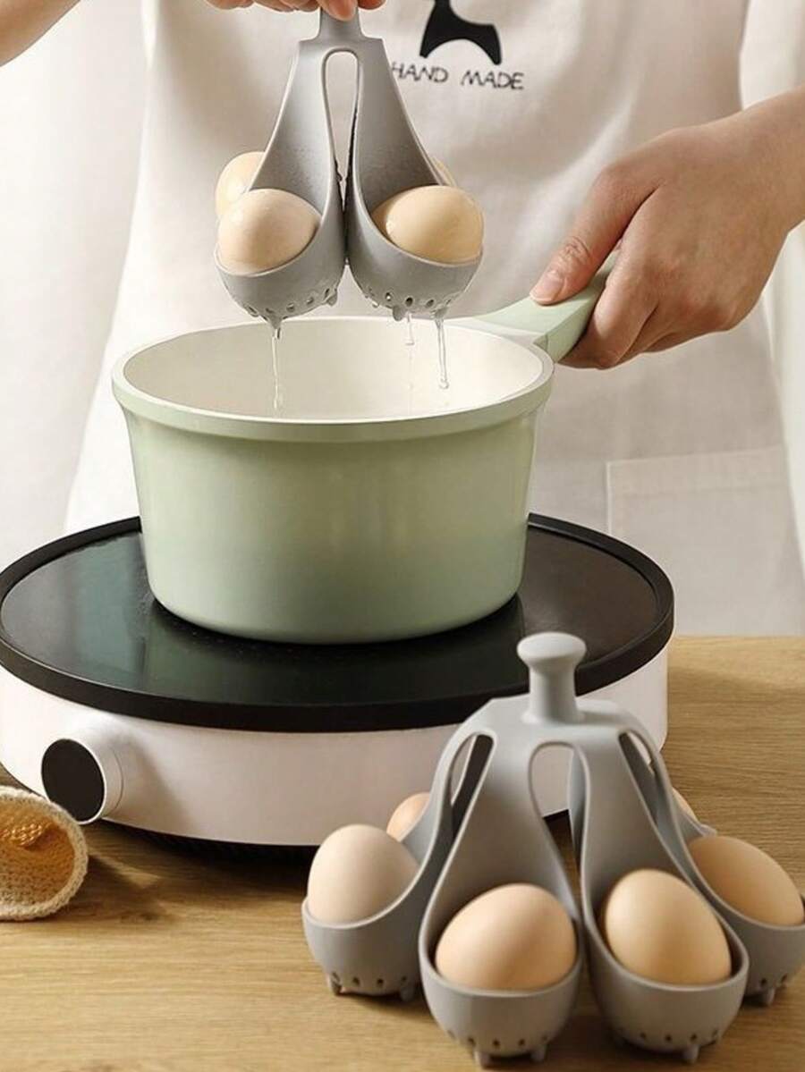 新款硅胶煮蛋器，耐热煮蛋器，煮蛋架和模具，家用鸡蛋支架 - 彩色 - 查看 1