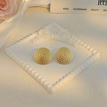 Fashionable Geometric Gold Circle Stud Earrings, Stainless Steel Jewelry For Women, Luxury Stainless Steel Jewelry Set Suitable For Party, Festival, Wedding, Daily Wear, Music Festival, Beach Vacation. Ideal Gift For Valentine's Day, Birthday, Mother's Day - Multicolor - View 2