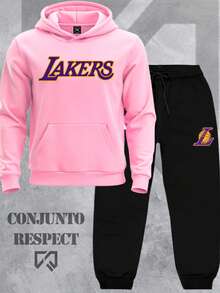Basketball Team Sweatshirt Set - The King Lake Show Playoff - Baby Pink - View 1