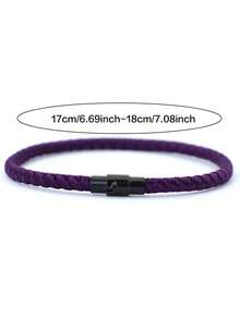 Pulsera de cuerda de hueso de dragón, pulsera de cuerda roja de la suerte para hombres, pulsera magnética para parejas, atrae la riqueza - Morado - Ver 6