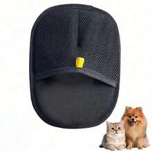 1只黑色静电除毛手套 | 猫毛去除器 | 家用清洁工具 | 可去除宠物、沙发、床垫和衣物上的宠物毛发 | 使用方便，轻轻擦拭即可将毛发撕成条状。本产品并非通用型号。 - 黑色 - 查看 3