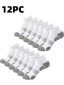 30 Pairs New Black, White, Gray Men's Short Socks, Thin Knit Sports Socks, Breathable Quick-Dry Durable Short Socks, Men's Invisible Socks - Multicolor - View 18